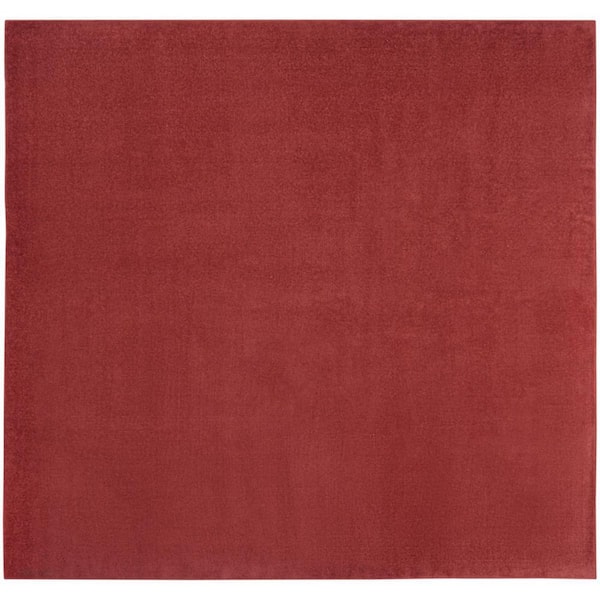 Brick Red 9 ft. x 9 ft. Woven Polypropylene Indoor/Outdoor Area Rug