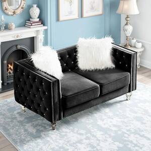 WONDER COMFORT Chic 74 in. Faux Leather 2-Seats Loveseat