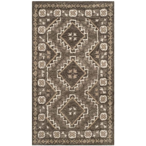 SAFAVIEH Bella Brown/Taupe Doormat 3 ft. x 4 ft. Border Area Rug