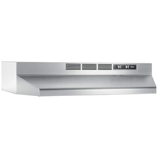 Broan-NuTone BUEZ130SS Non-Ducted Ductless Range Hood with Lights Exhaust  Fan for Under Cabinet, 30-Inch, Stainless Steel