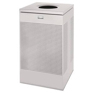 Silhouette 20 Gal. Silver Square Open Top Trash Can