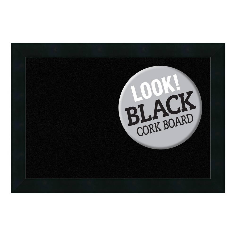 Mezzanotte Black Framed Cork Bulletin Board 22.84" x 17.26"