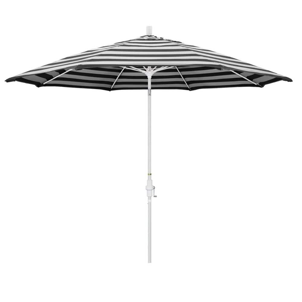 11 ft. Matted White Aluminum Market Patio Umbrella Fiberglass Ribs Collar Tilt Crank Lift in Cabana Classic Sunbrella price history on PriceWatchPro