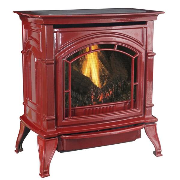 Ashley Hearth Products 31,000 BTU Vent-Free Red Enameled Porcelain Cast Iron LP Propane Gas Stove