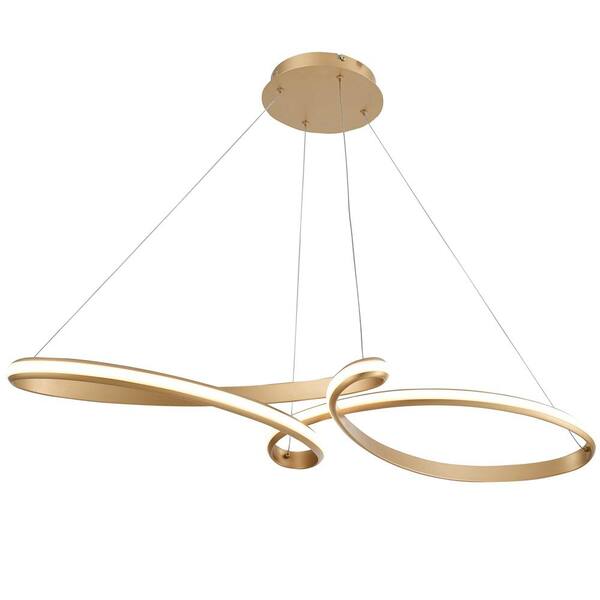 Dainolite Nola 1 Light Aged Brass Statement Integrated LED Pendant Light