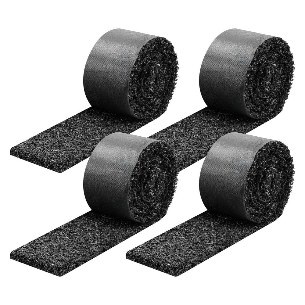 Rubber Mulch Mat Roll, 4 Rolls 120 x 4.5 in., Recycled Rubber Permanent Mulch Edging Border, Natural-Looking price history on PriceWatchPro