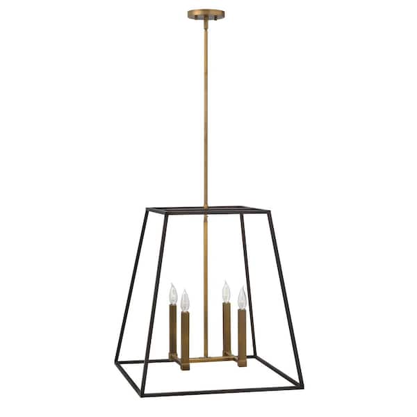 Fulton Large Open Frame Bronze Pendant Light