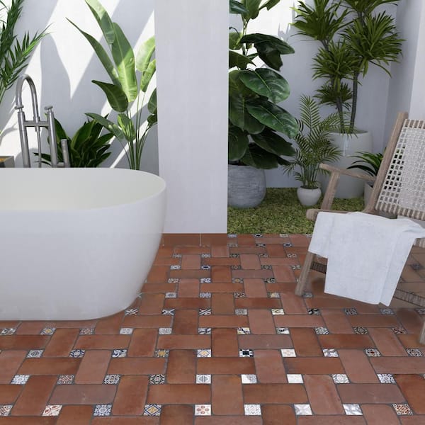 Benisa Panier Cotto with Paladio Taco 7 in. x 9 in. Porcelain Floor and Wall Tile (11.52 sq. ft. /Case)