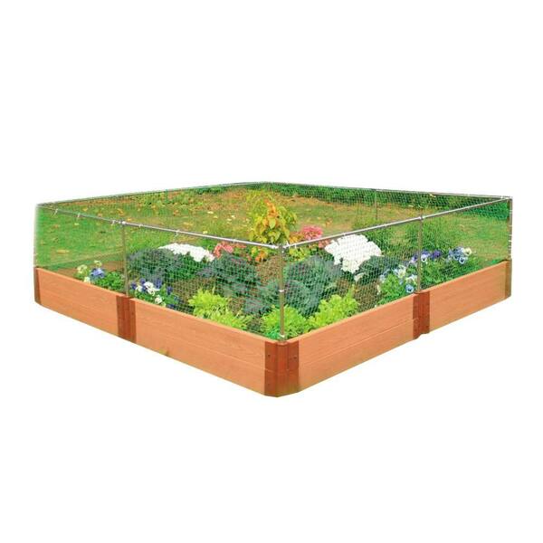 Frame It All One Inch Series 8 ft. x 8 ft. x 11 in. Composite Raised Garden Bed Kit with 2 Animal Barriers
