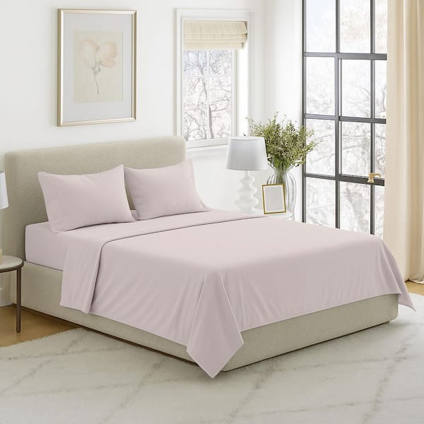 Lavish Home 4-Piece Bone Solid 75 Thread Count Polyester King Sheet Set