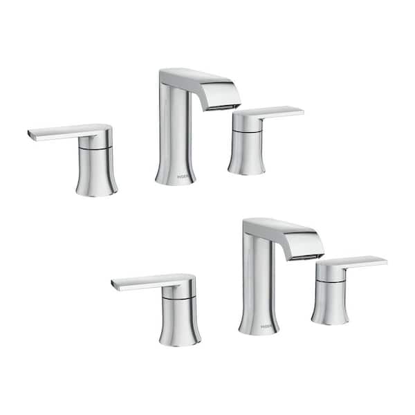 Widespread 2-Handle Bathroom Faucet In Chrome MOEN Genta 84763 8 in 
