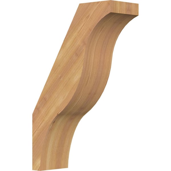 Ekena Millwork 5 1/2"W x 14"D x 22"H Funston Smooth Knee Brace, Western Red Cedar