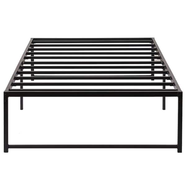 VECELO Platform Bed Frame, Black Metal Bed Frames Twin size 14.2 in. H No Box Spring Needed Platform Bed with Duty Steel Slat