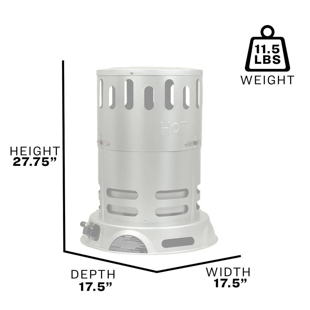 Gray Propane Convection Heater with Thermostat and Automatic Shut-off