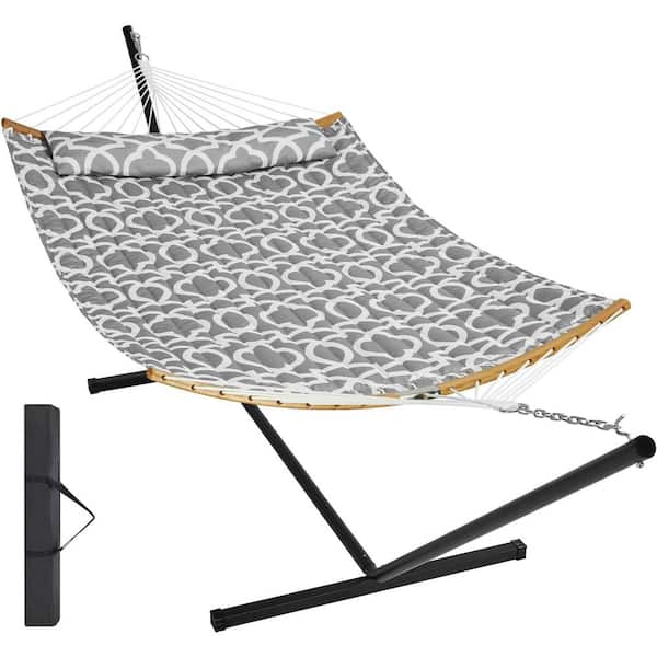 AOPSPS Two Person Hammock with Stand Heavy Duty 480lb Capacity, Freestanding Hammock for Outdoor Patio Yard Beach