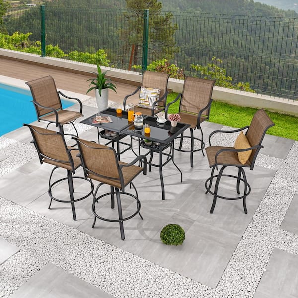 Patio Festival 8-Piece Metal Bar Height Outdoor Dining Set