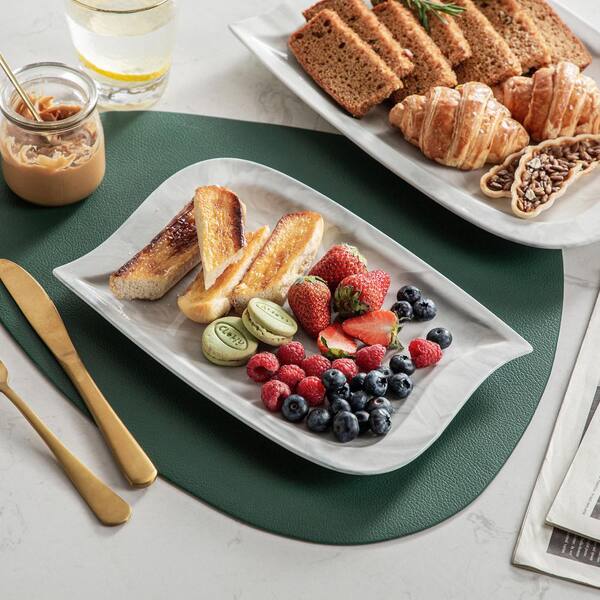 MALACASA, Series Carina, 2-Piece Porcelain Serving Platters Tray