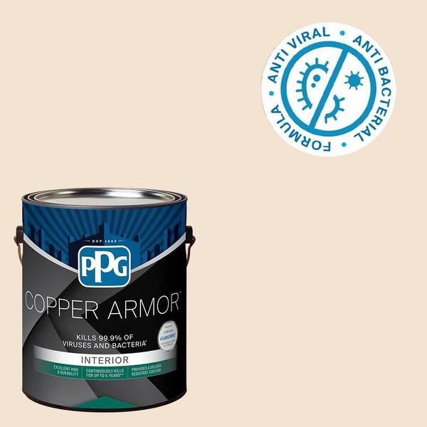 COPPER ARMOR 1 gal. PPG1202-2 Peach Surprise Semi-Gloss Antiviral and Antibacterial Interior Paint with Primer