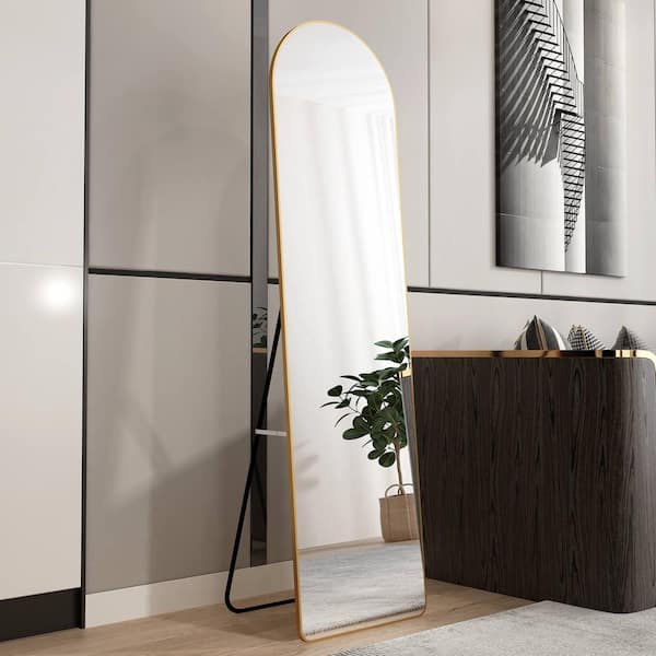 59” x 16” Full Length Mirror, Floor Mirror Full Body Mirror, Standing  Leaning Mirror, Wall Mounted Hanging Mirror with Stand Aluminum Alloy Thin  Frame