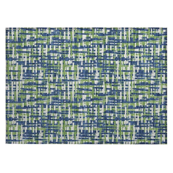Chantille Machine Washable Indoor/Outdoor Abstract ACN1060 Navy 1 ft. 8 in. x 2 ft. 6 in. Area Rug