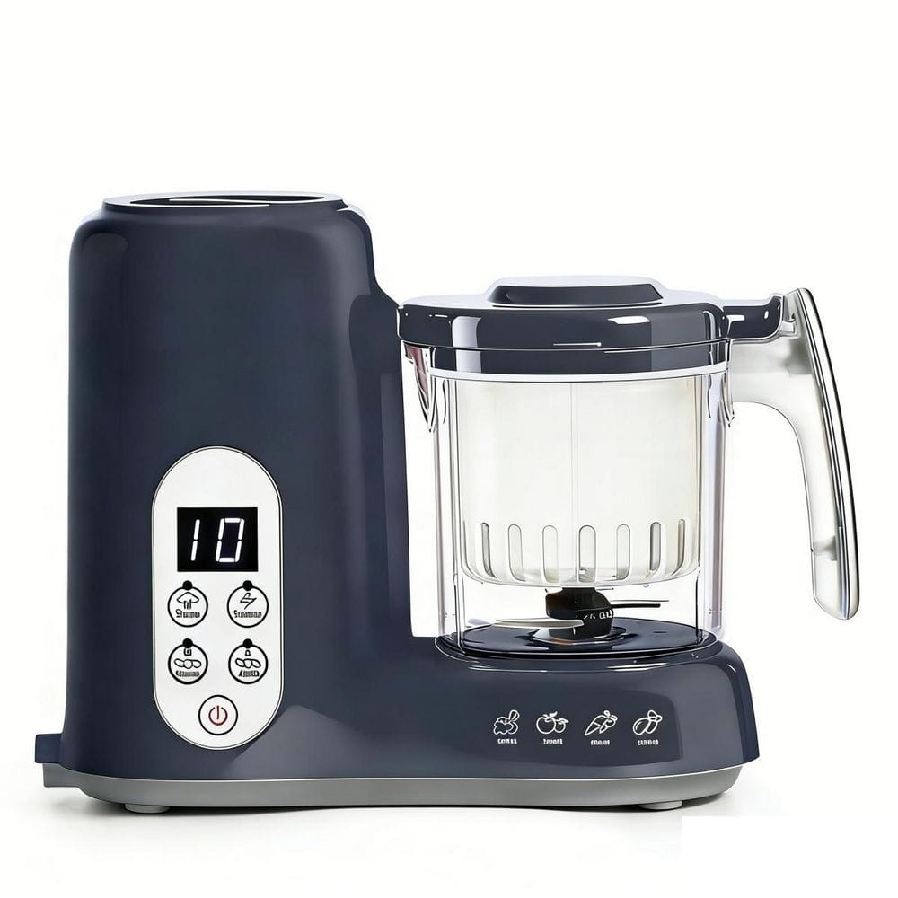 Baby Food Processor Steamer Puree Blender Grinder Mills Machine, Auto Cooking Grinding and Sterili-zing, Dark Grey