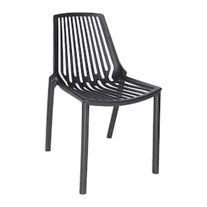 Acken Modern Stackable Dining Side Chair with Plastic Seat and Legs (Black)