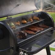 Grand Champ Charcoal Grill and Offset Smoker in Black