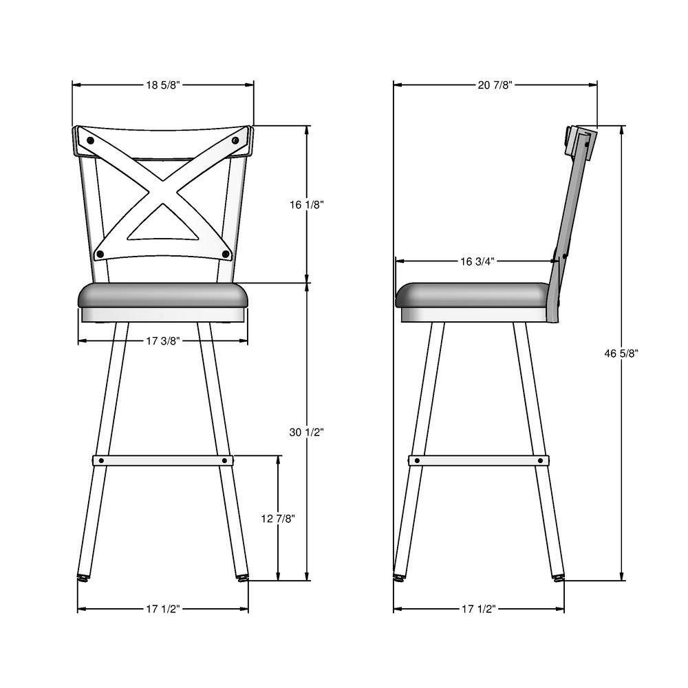 Snyder 46'' Beige Swivel Bar Stool with Aged Wood and Black Metal