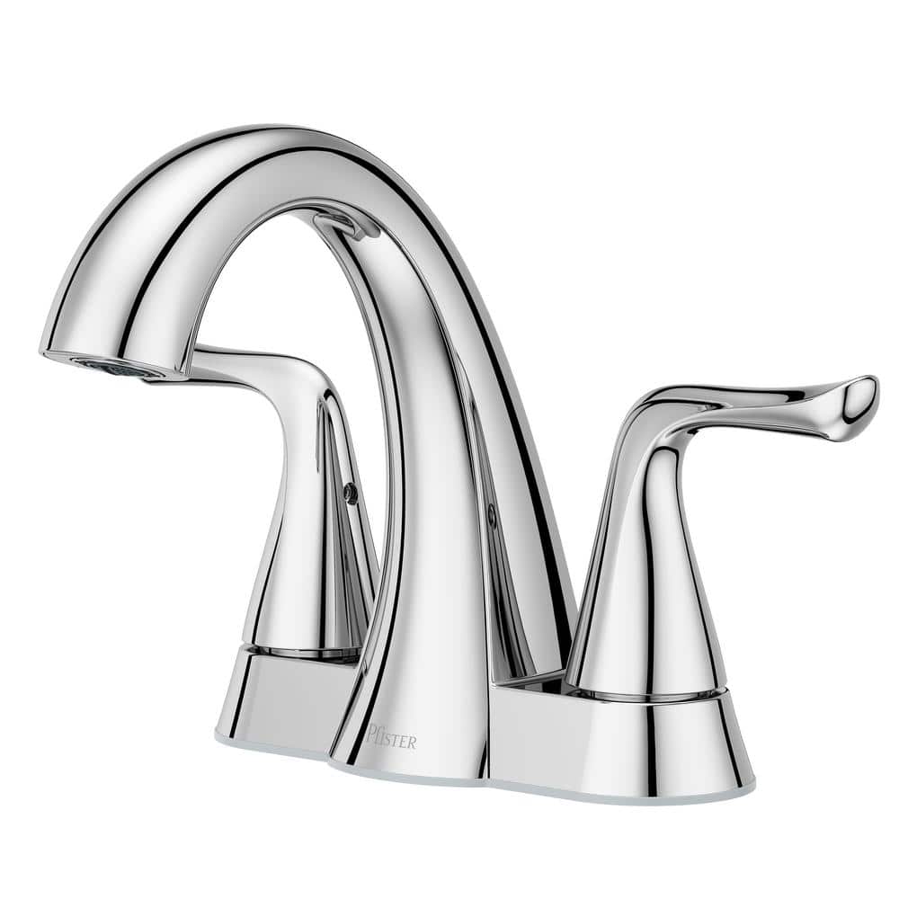 Polished Chrome Double Handle Centerset Bathroom Faucet