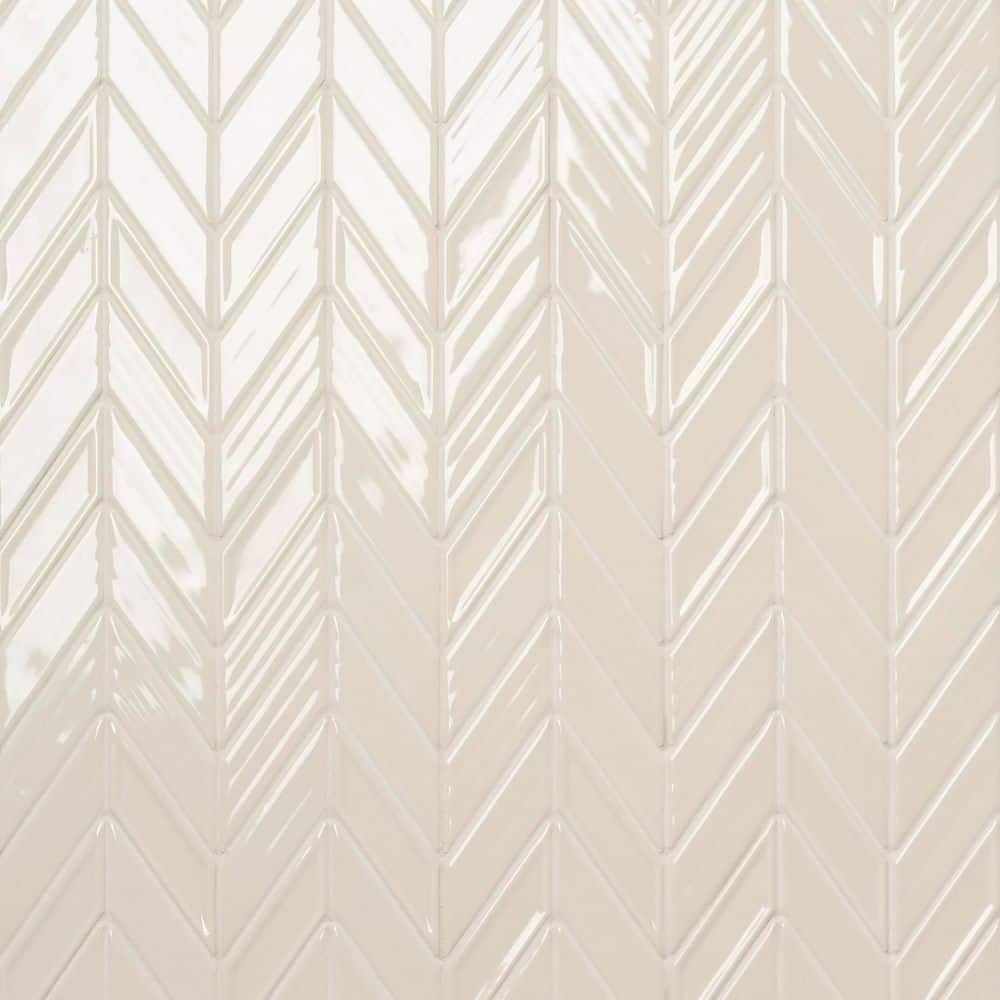 Medley Chevron Mushroom Gray 11.22 in. x 11.81 in. Glossy Ceramic Mosaic Wall Tile (0.92 sq. ft./Each) price history on PriceWatchPro