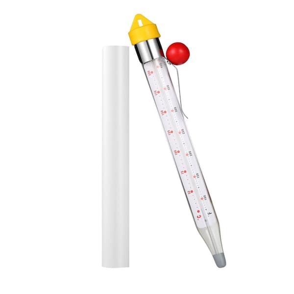 2025 Upgrade Glass Instant Read Candy Thermometer for Food with Pot Clip Hanging Hook Deep Fry Oil Kitchen