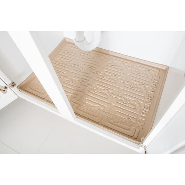 Croc Liner Under Sink Mat Waterproof Cabinet Liner for Kitchen and Bathroom Cabinets, Utility Mat (Fuzzy Wuzzy Brown)