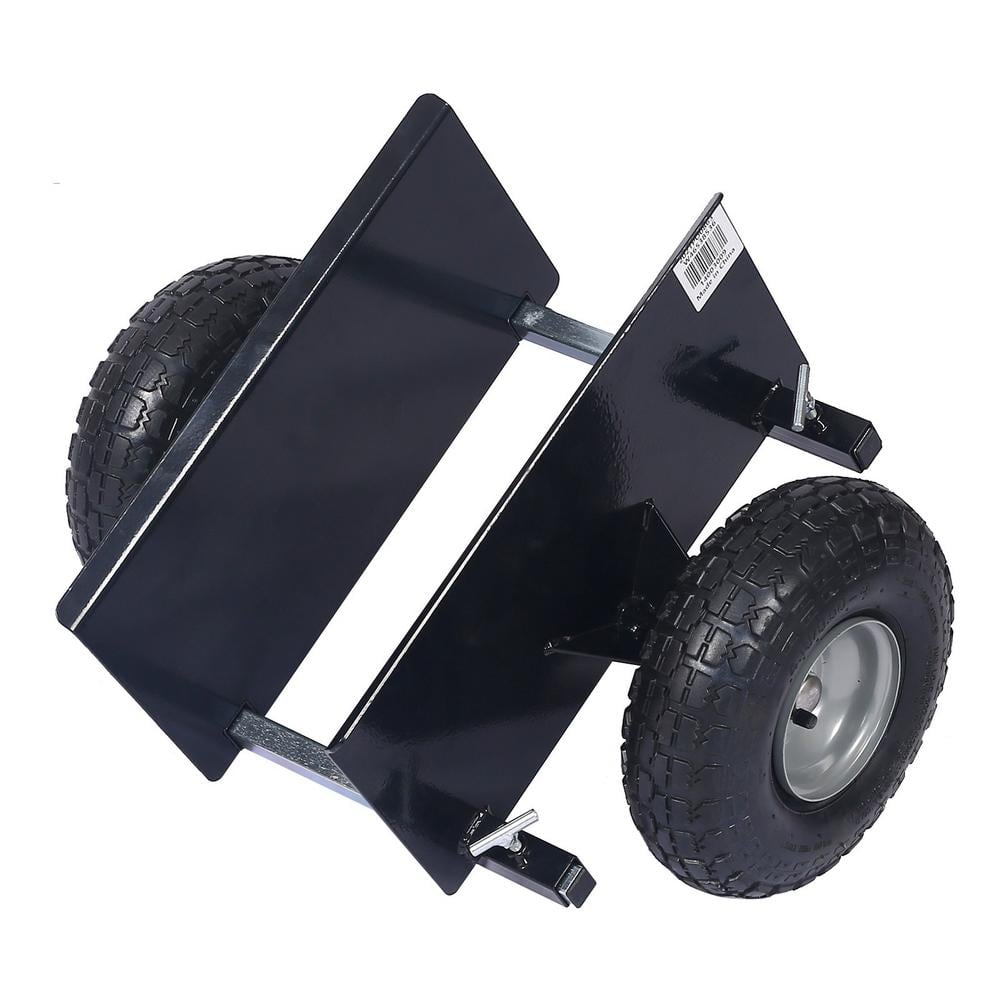 Heavy-Duty Black Steel Panel Dolly with Pneumatic Wheels