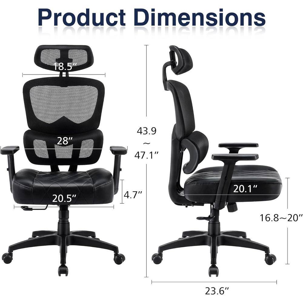 Office Chair Faux Leather Ergonomic - rated 4.0833 stars from 12 reviews