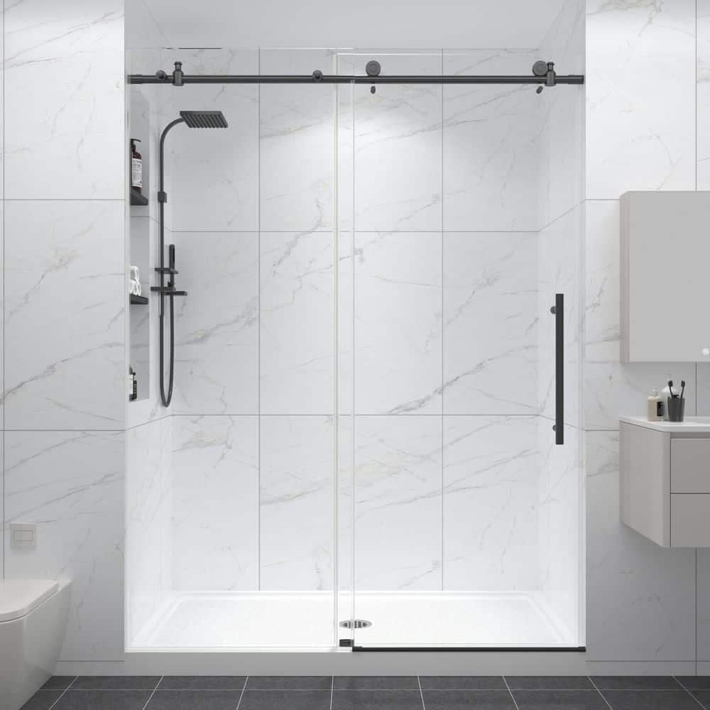 CHAIVUTRUAMRUDEEKOOL 【DIMENTIONOFCOLOUR】 EASYWORC 56 to 60 in. W x 76 in. H Frameless Sliding Shower