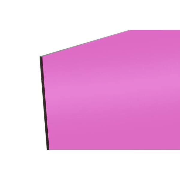 FABBACK 48 in. x 96 in. x .118 in. Pink Acrylic Mirror