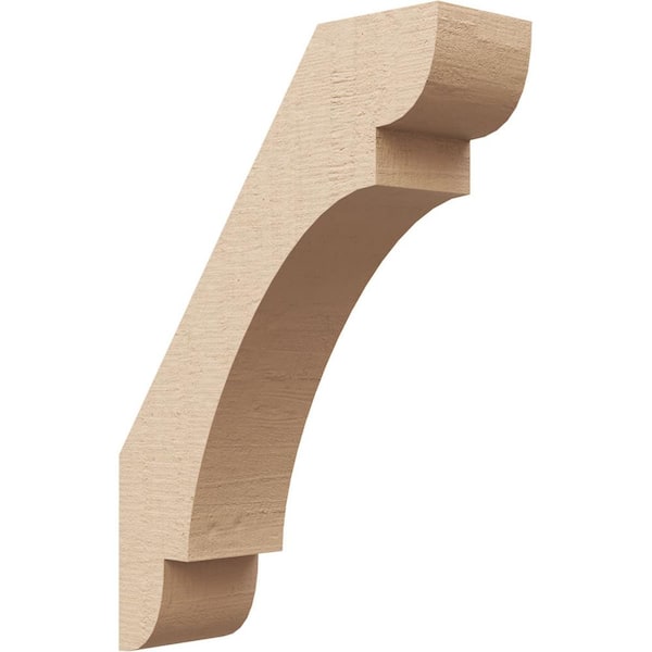 Ekena Millwork 3 in. x 14 in. x 10 in. Olympic Rough Cedar Woodgrain Timberthane Polyurethane Knee Brace, Primed
