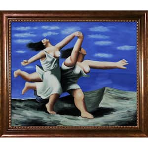Two Women Running on Beach (The Race) by Pablo Picasso Verona Cafe Framed People Oil Painting Art Print 24 in. x 28 in.