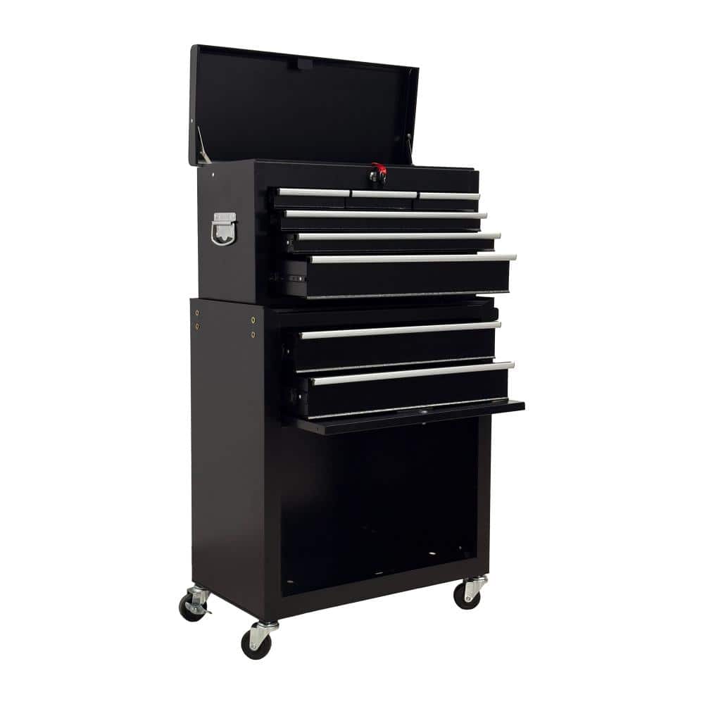 8 Drawer High Capacity Rolling Metal Tool Chest Black, 2 in 1 Detachable Top Box with Drawer Liners Lockable Wheels price history on PriceWatchPro