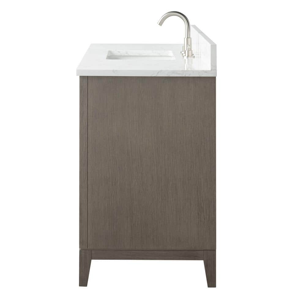 Driftwood Gray 48" Single Sink Bathroom Vanity with Engineered Marble Top
