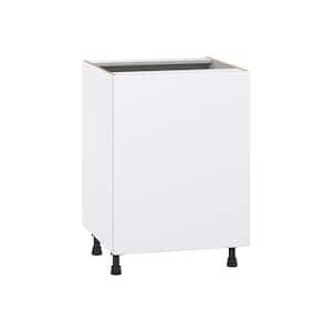 Fairhope Bright White Slab Assembled Base Kitchen Cabinet with Full Height Door (24 in. W x 34.5 in. H x 24 in. D)