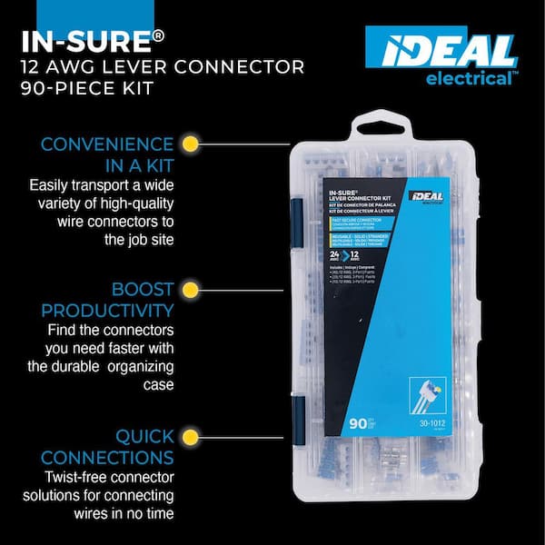 In-Sure 12 AWG Lever Connector Kit, 90-Pieces
