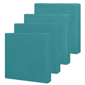 24 in. x 24 in. x 4 in. Waterproof Replacement Non-Slip Outdoor Seat Cushion Covers for Patio Garden, Green (4-Pack)