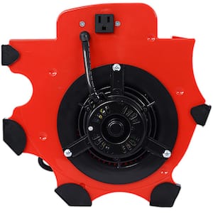 12 in. 3-Speeds Drum Fan in Red with Built-in Overload Protection, 4 Angle Position, Heavy-Duty Floor and Carpet Dryer