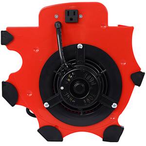 12 in. 3-Speeds Drum Fan in Red with Built-in Overload Protection, 4 Angle Position, Heavy-Duty Floor and Carpet Dryer