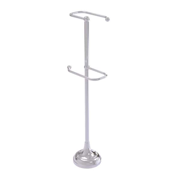 Free Standing 2-Roll Toilet Paper Holder Stand in Satin Chrome