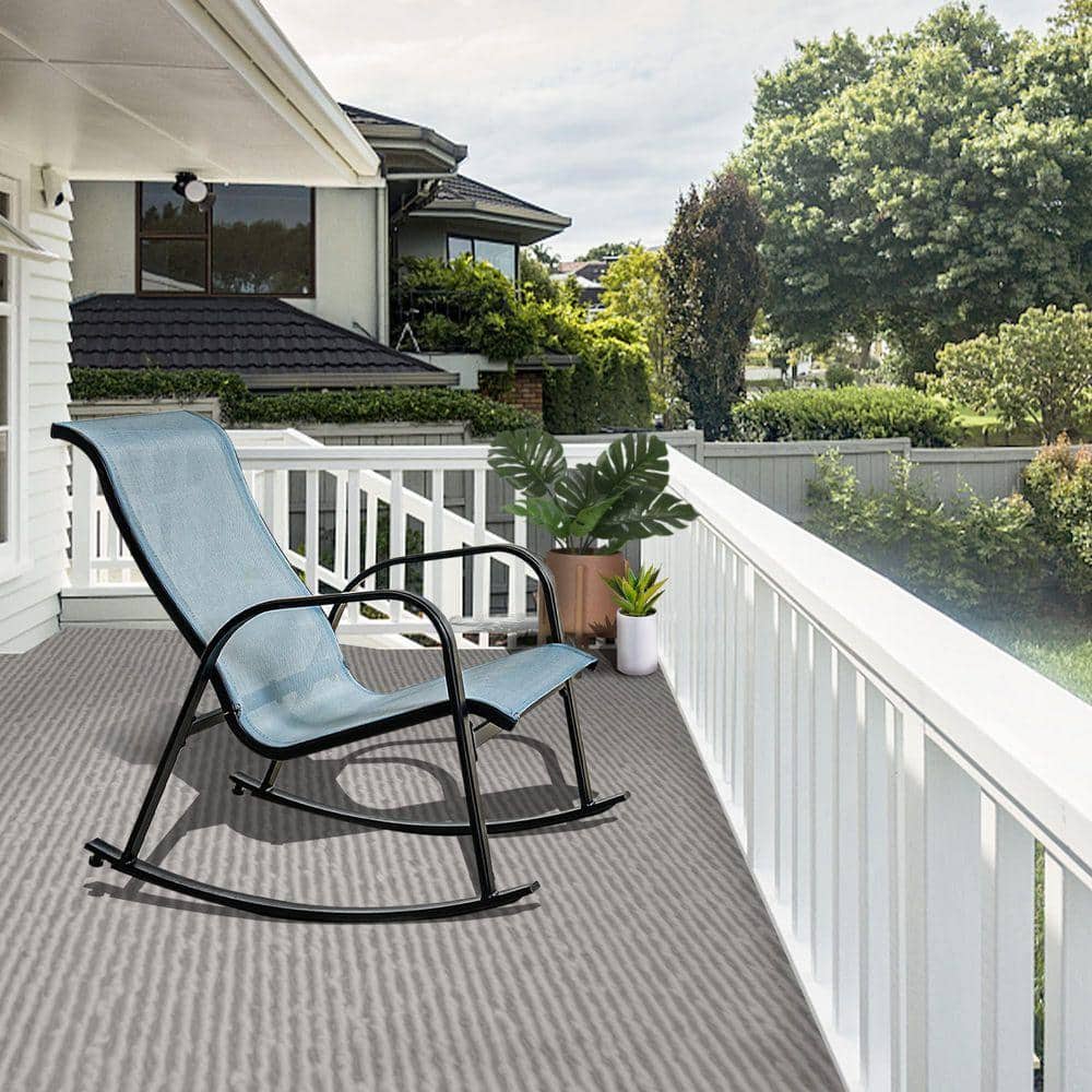 Outside Steel Rocker Upland Blue Metal Outdoor Rocking Chair, Steel Rocker Seating Outside ...