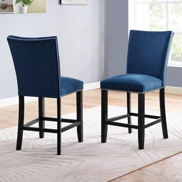 Steve Silver Camila Blue Velvet Counter Chair