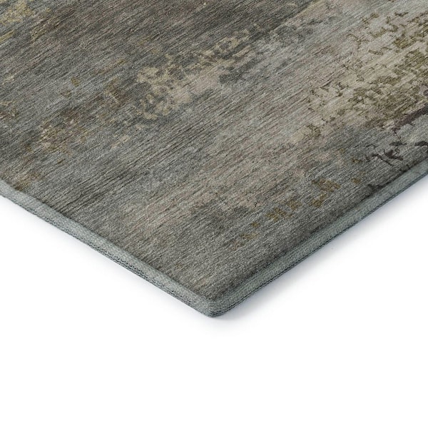 Mayfield Premium Machine Washable Abstract AMF2071 Taupe 9 ft. x 12 ft. Area Rug