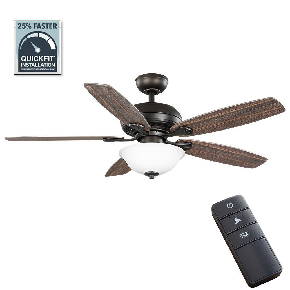 Hampton Bay Southwind Ii 52 In Indoor Led Bronze Ceiling Fan With Light Kit Reversible Blades 6048